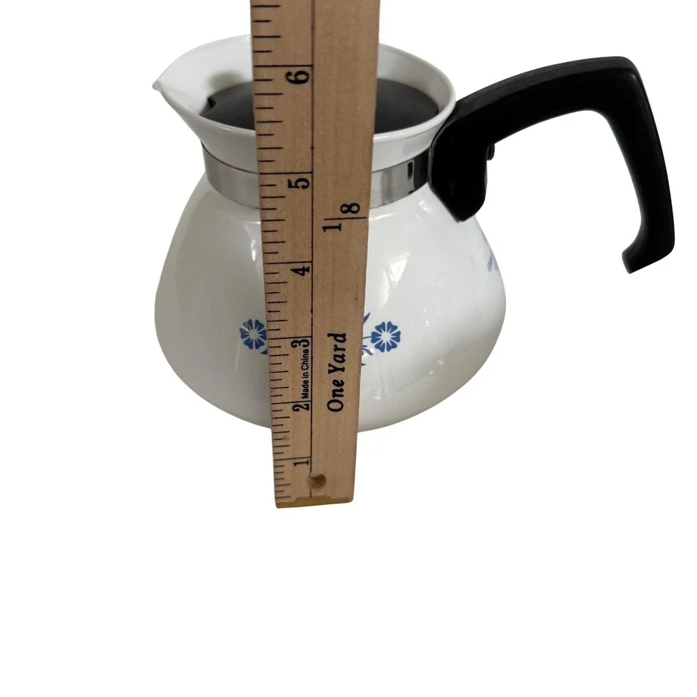 Vintage Corning Ware Blue Cornflower 6 Cup Tea Pot Kettle w/ Lid P-104 MCM 1960s